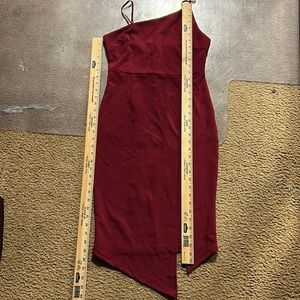 Dark Red Asymetrical Dress